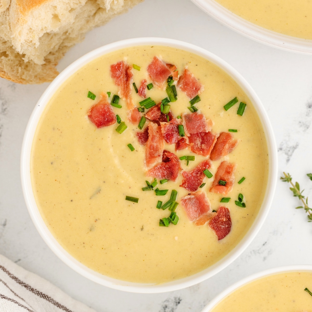 butternut Boursin bacon soup