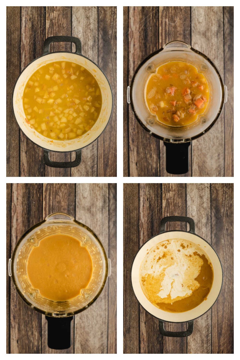 Butternut squash apple soup process photos Step-by-step how to make maple butternut squash and apple soup