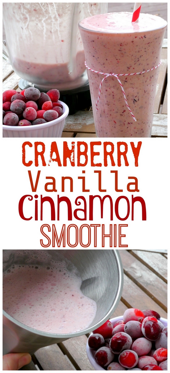 If there was a smoothie that tasted like Christmas, this Cranberry Vanilla Cinnamon Smoothie would be it, from NoblePig.com. via @cmpollak1