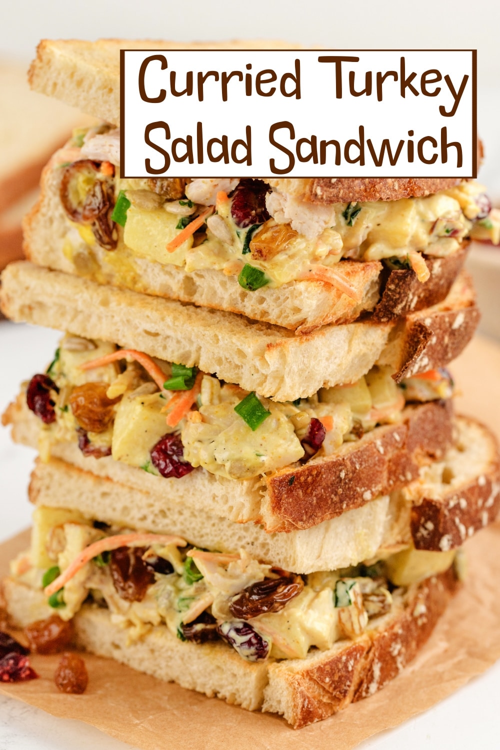 Curried Turkey Salad Sandwiches are the perfect way to turn leftover turkey into something amazing. Packed with sweet, savory, and spiced flavors, these sandwiches make a standout meal! via @cmpollak1