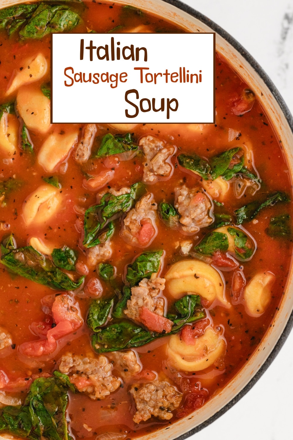 Italian sausage tortellini soup hits all the right notes—hearty, flavorful, and ready in no time. Serve with some crusty bread for an easy, satisfying dinner. via @cmpollak1