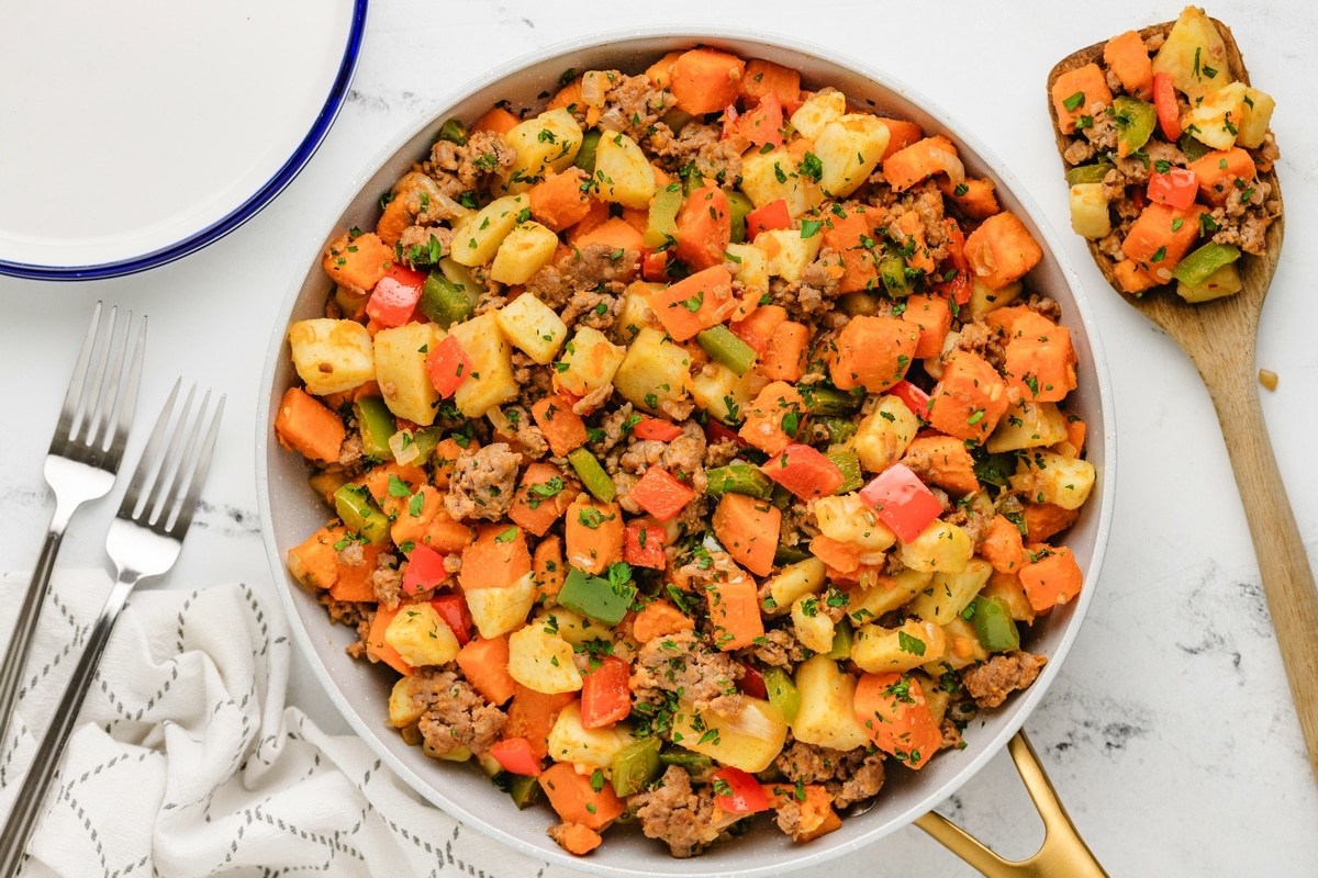 hash with sweet potato