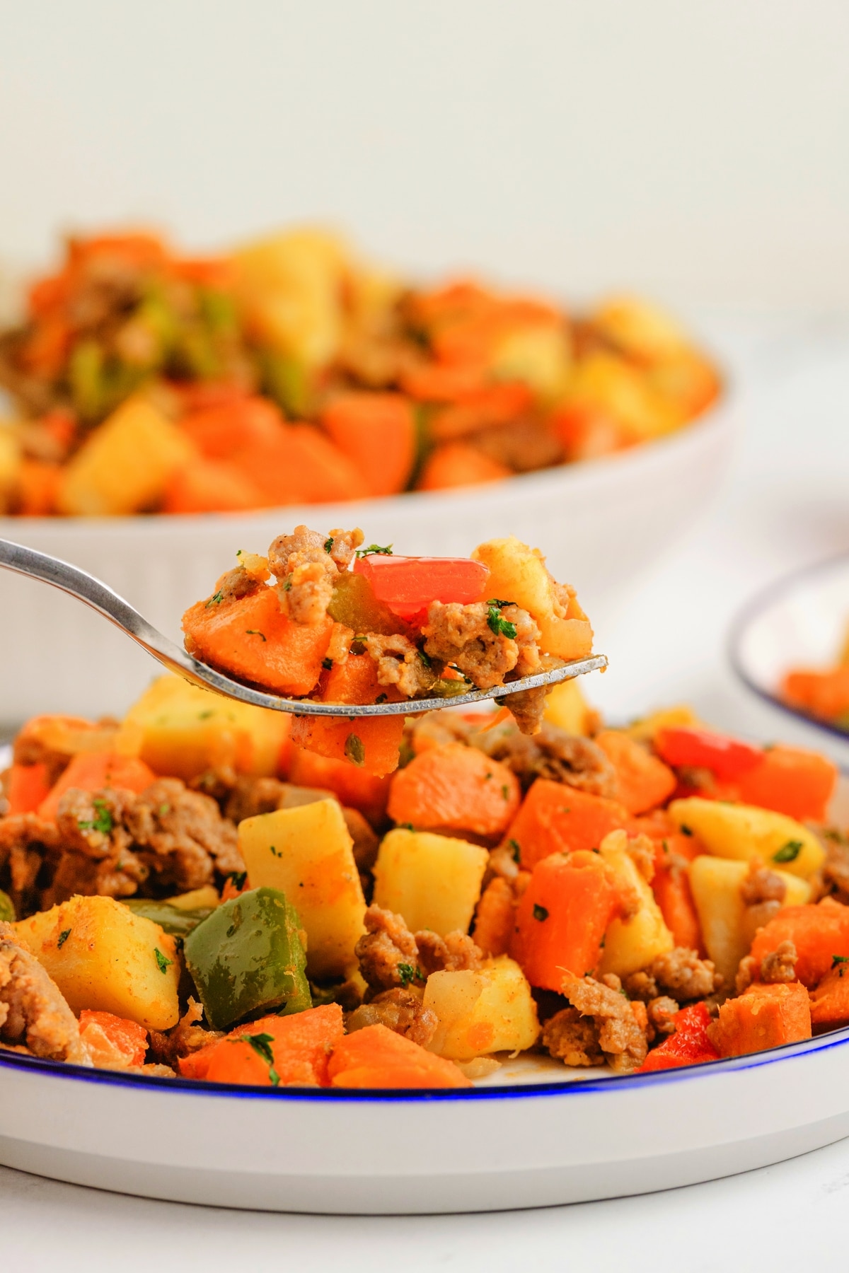 hash with sausage and potatoes
