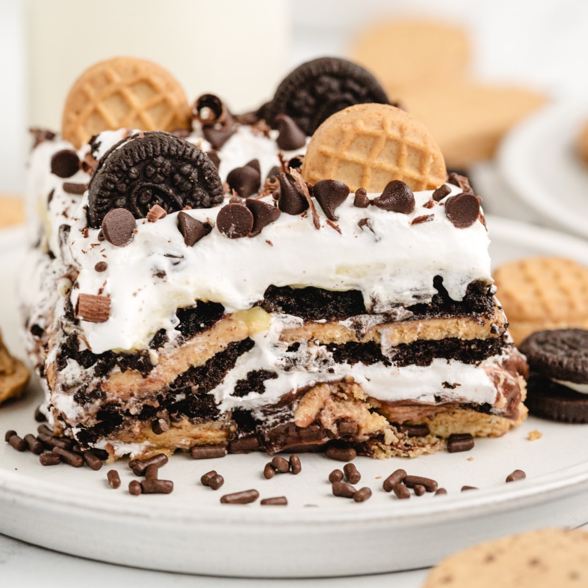 No-Bake Peanut Butter Chocolate Icebox Cake