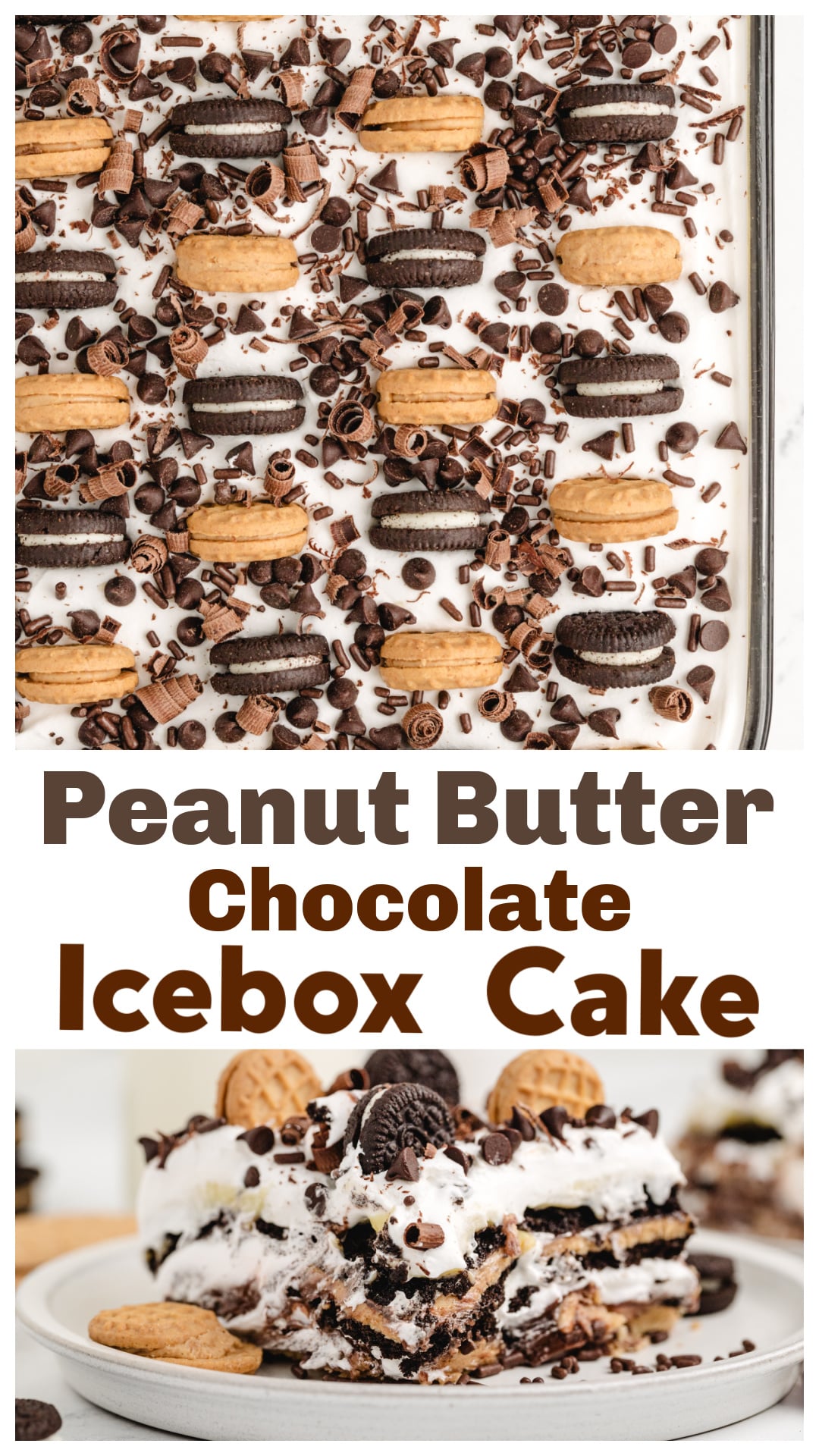 This no-bake peanut butter chocolate icebox cake layers Nutter Butters, Peanut Butter Oreos, chocolate and vanilla pudding, and whipped topping. It's cold, creamy, and ridiculous in all the right ways. Once it chills overnight, the textures settle into that perfect soft-but-not-mushy zone. If you love peanut butter and chocolate, this one is built for you. Serve it cold and don’t expect leftovers. via @cmpollak1