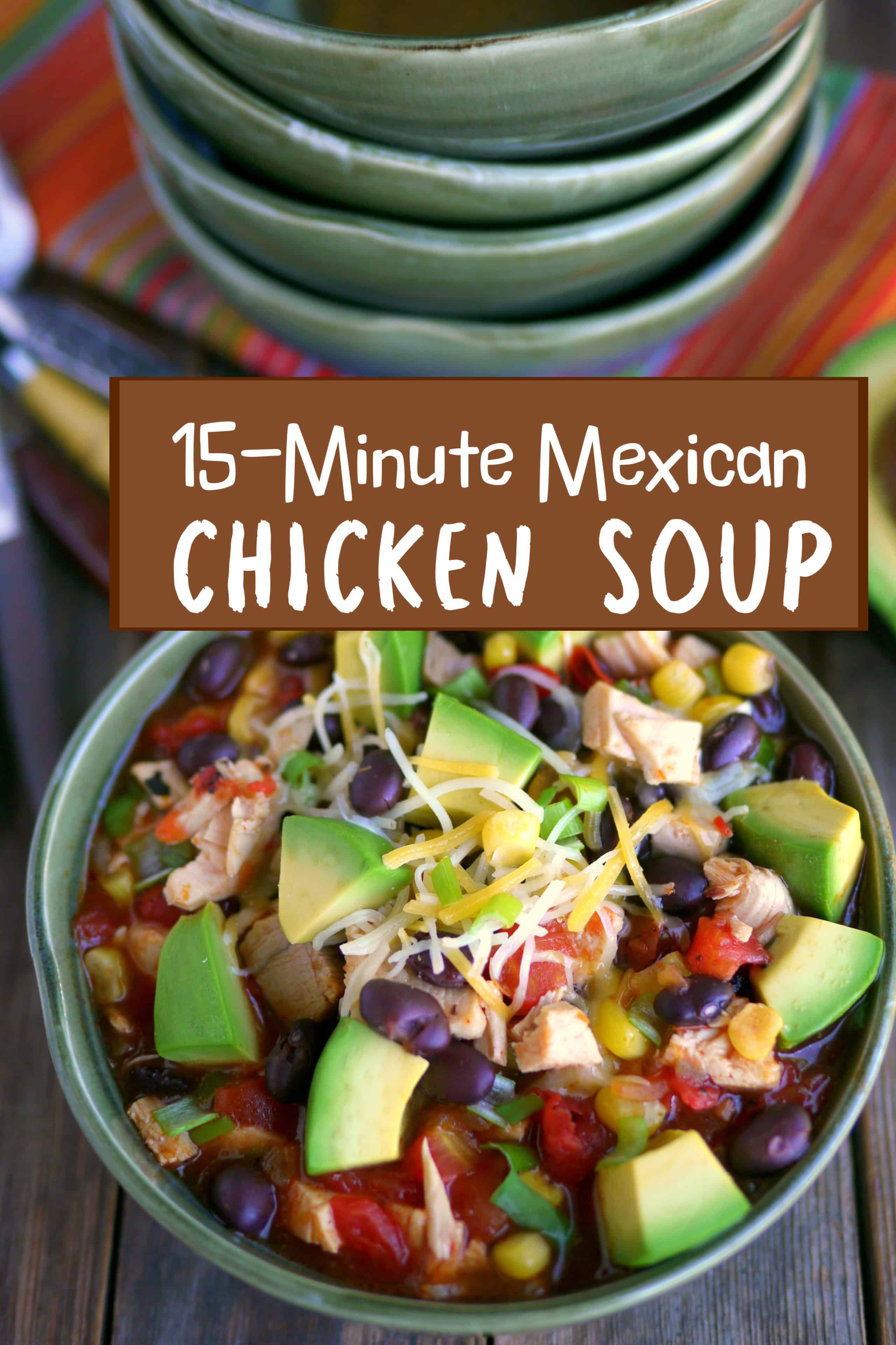 Whip up this 15-Minute Mexican Chicken Soup with Avocado for a quick, hearty, and flavorful dinner! Perfect for using leftover rotisserie chicken, this easy soup is topped with creamy avocado and brightened with fresh lime juice. It’s a healthy, weeknight-friendly meal packed with protein and wholesome ingredients. via @cmpollak1