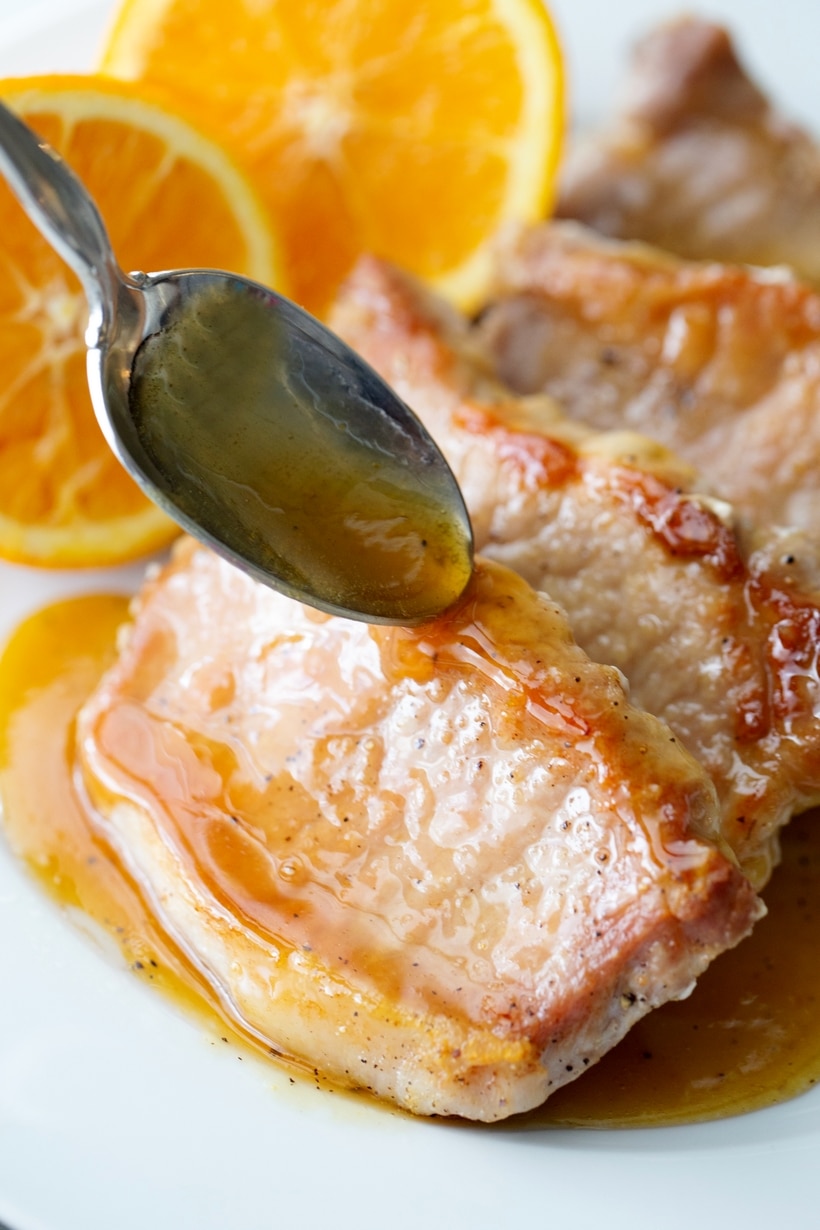 These orange glazed pork chops, made with just five ingredients, are ready in a flash and are perfect for any night of the week. The tangy orange glaze adds a burst of flavor that perfectly complements the savory chops. boneless Pork chops with glaze