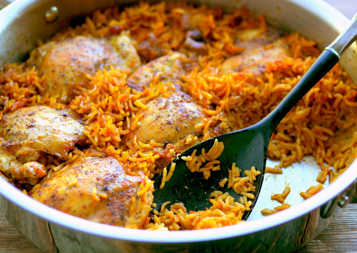 This stove top chicken and rice has been perfected over the years, with all the flavor and spice you'd expect in a weekend dish. The best part is, it’s still easy enough to throw together on a busy weeknight. chicken and rice stove top