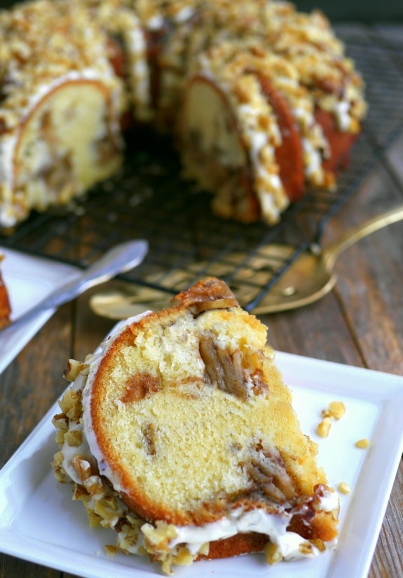 Apple Chai Cake with Maple Cream Cheese Drizzle via @cmpollak1
