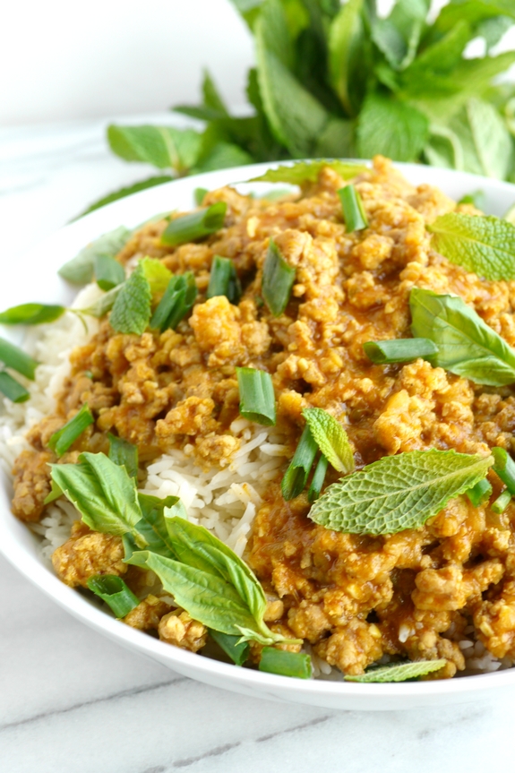 Spicy Curried Pork and Rice Bowls are a dinner you can't miss out on