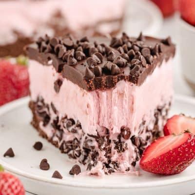 strawberry chocolate chip ice cream cake