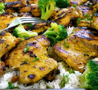 Grilled Curried Yogurt Chicken Thighs