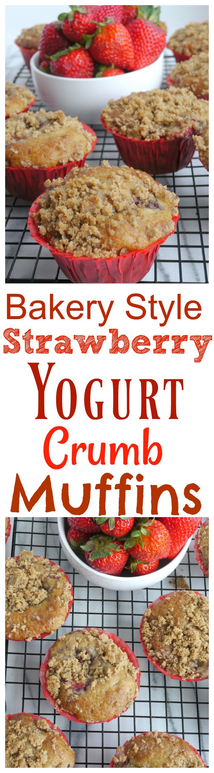 If you enjoy BIG and fluffy bakery style muffins, than you're going to LOVE these delicious Bakery Style Strawberry Yogurt Crumb Muffins. They are the perfect way to get your morning started right. The crumb topping adds the perfect sweetness from NoblePig.com. via @cmpollak1