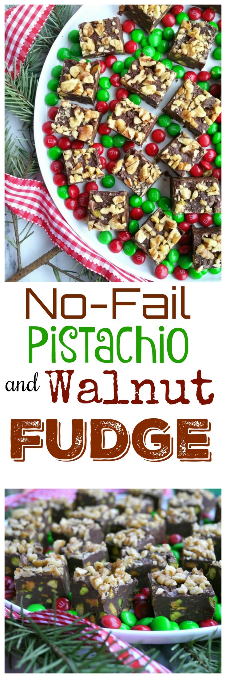 Meticulous cooking and constant beating is not necessary with this No-Fail Pistachio and Walnut Fudge. The recipe is foolproof and makes perfect fudge every, single time. Perfect for giving too, from NoblePig.com. #noblepig #fudge #christmas via @cmpollak1