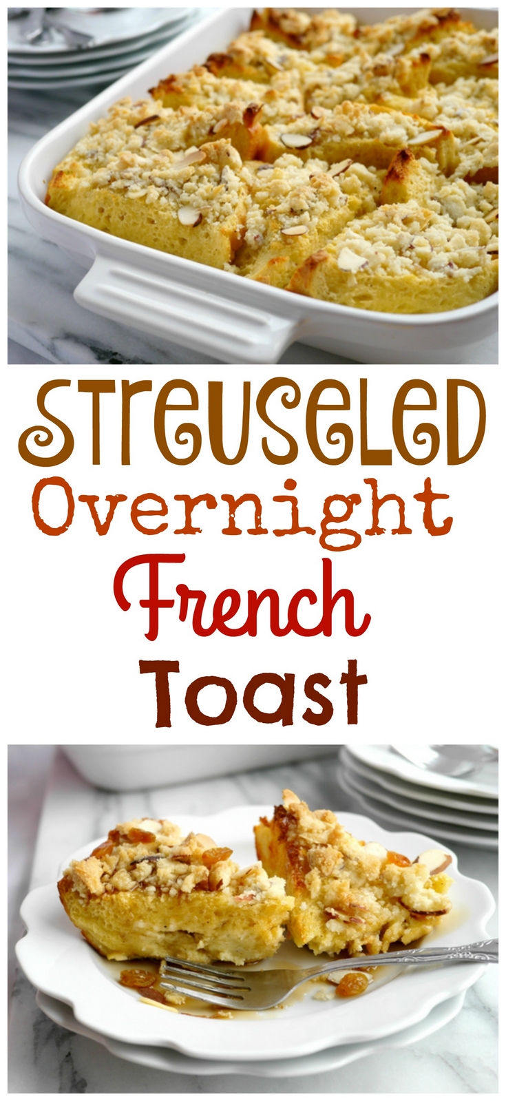 VIDEO + RECIPE: I can't think of a better way to wake up than with this Streuseled Overnight French Toast. You will appreciate how easy such a wonderful tasting breakfast is to put together. Enjoy it for Sunday brunch or a holiday meal. If there are any leftovers, they taste great too, from NoblePig.com. #noblepig #mothersday #frenchtoast #breakfast #overnightfrenchtoast via @cmpollak1