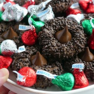The Easiest Triple Chocolate KISS Cookies