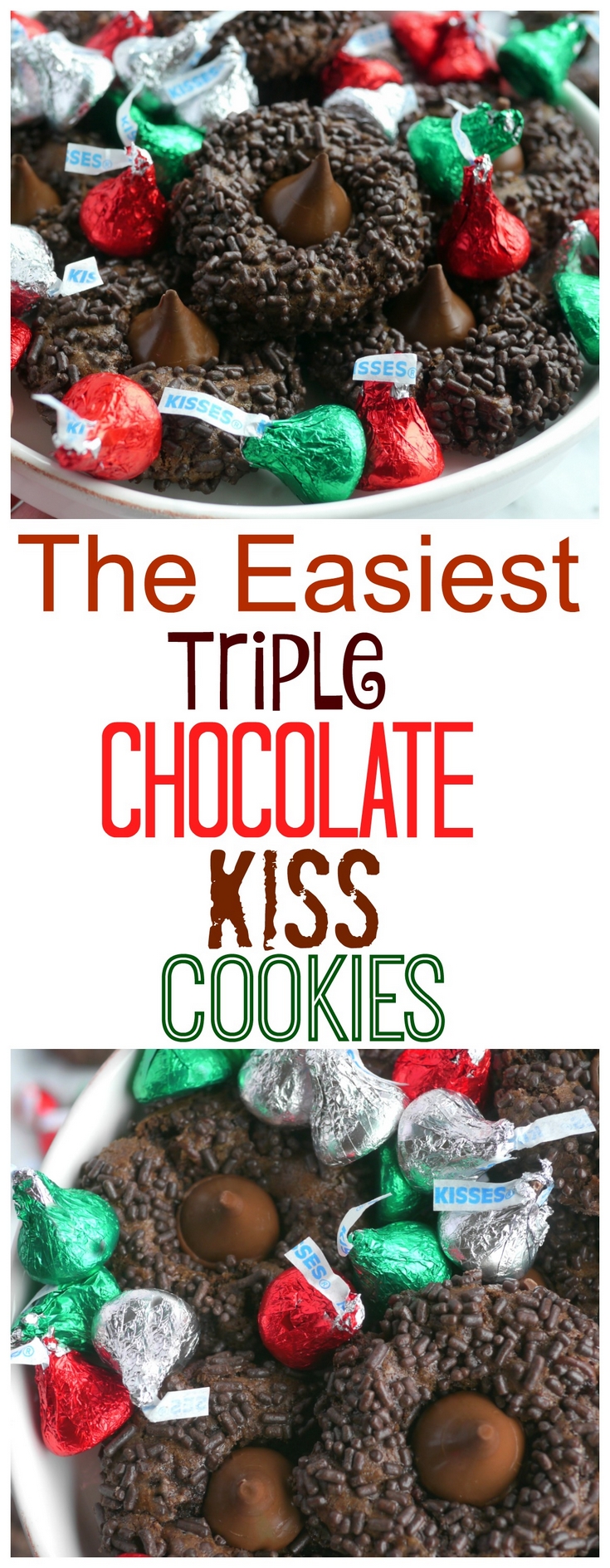 When you need to make a batch of cookies quickly, these Easiest Triple Chocolate KISS Cookies are ready in a snap. The trick is in the dough, from NoblePig.com. via @cmpollak1