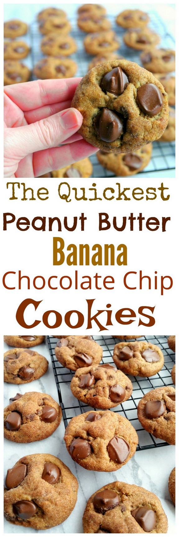 The Quickest Peanut Butter Banana Chocolate Chip Cookies 