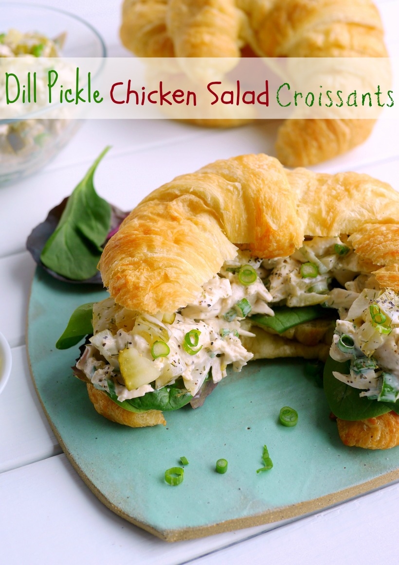 As a dedicated pickle lover, these Dill Pickle Chicken Salad Croissant Sandwiches have become a fast favorite. They are perfect for lunch or a light dinner and keep for several days in the fridge. I promise you are going to love the pop of flavor in every bite. Dill Pickle Chicken Salad Croissants
