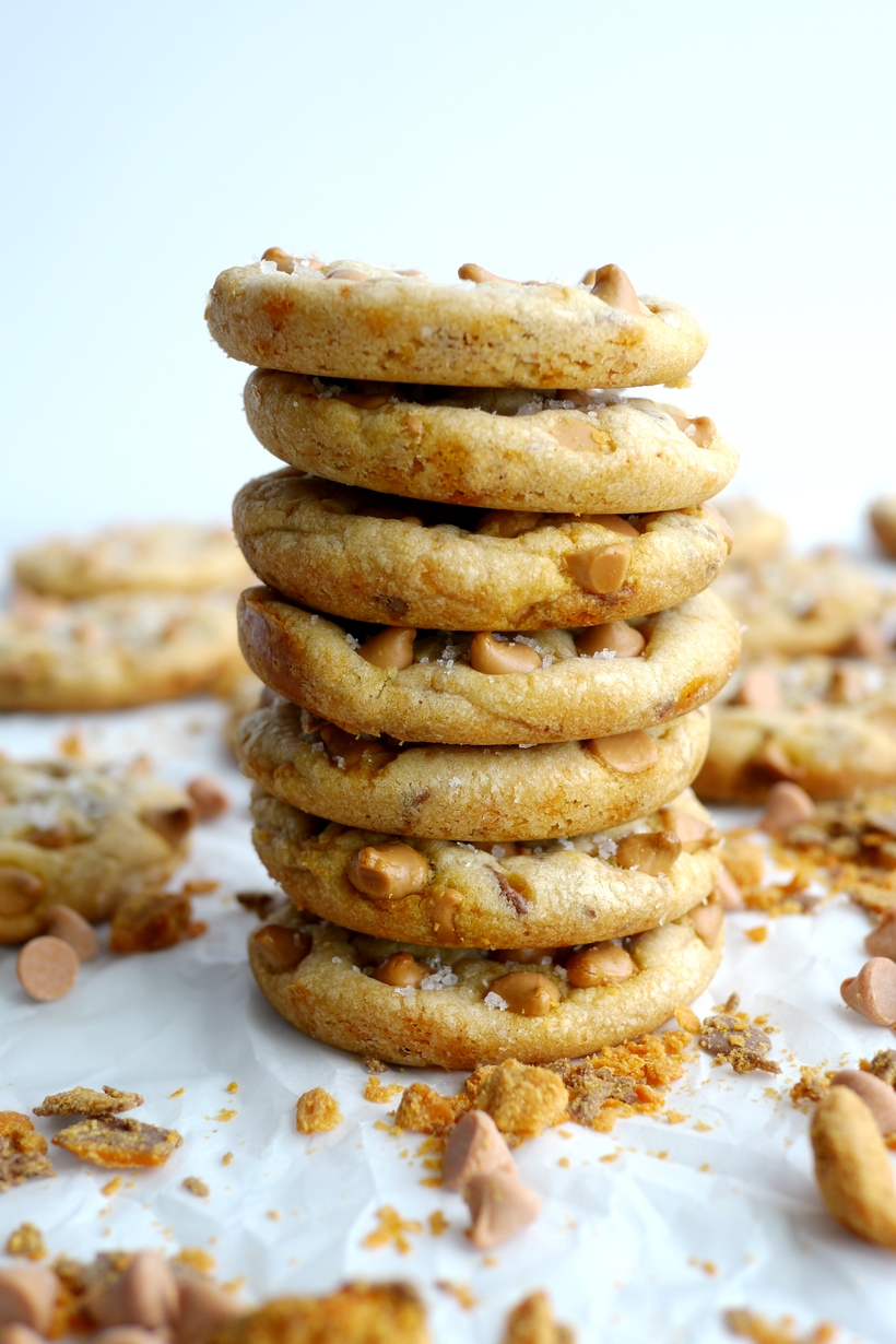 Soft Baked Butterscotch-Butterfinger Cookies