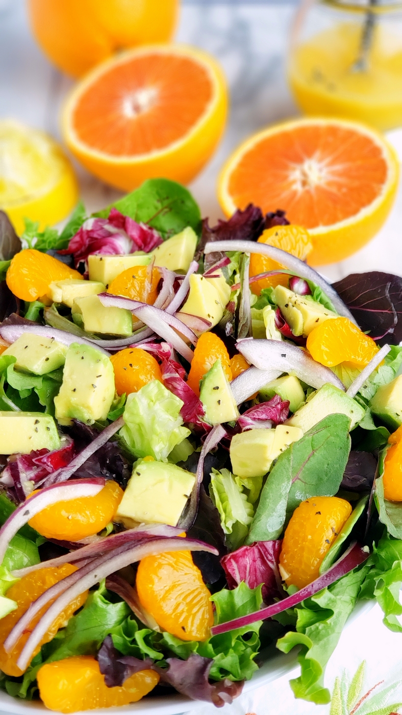 This refreshing Orange and Avocado Salad makes a colorful and flavorful lunch or dinner meal salad. I especially love this salad served as a side dish with a Mexican-inspired meal. orange avocado salad