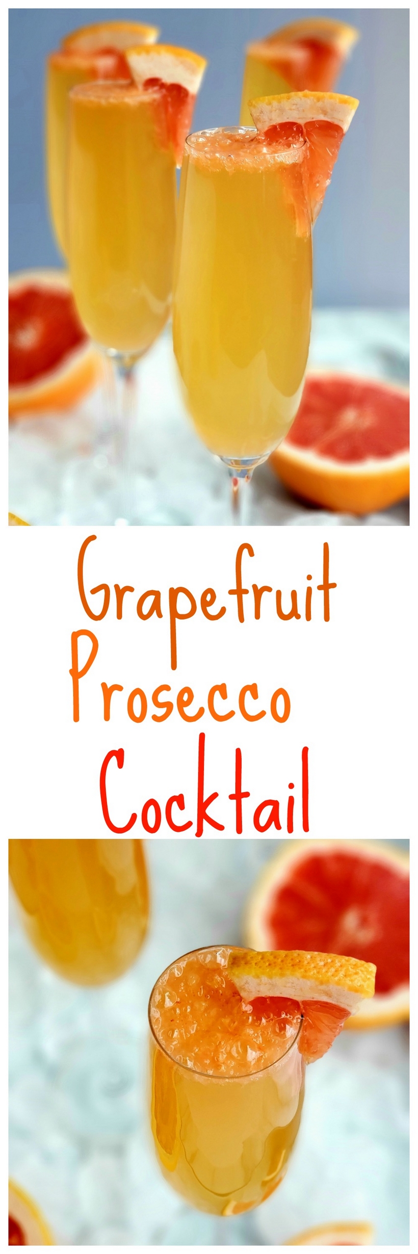 Serve these Grapefruit Prosecco Cocktails for brunch or on the patio for a perfectly crowd-pleasing sipping experience. Grapefruit Prosecco Cocktails