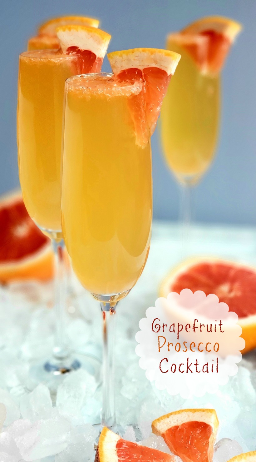 Serve these Grapefruit Prosecco Cocktails for brunch or on the patio for a perfectly crowd-pleasing sipping experience. Grapefruit Prosecco Cocktails