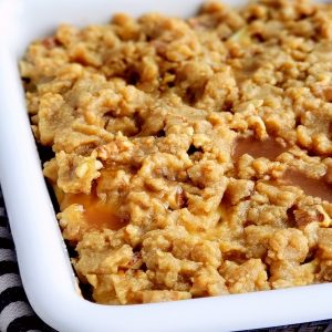 Baked apple crumble.