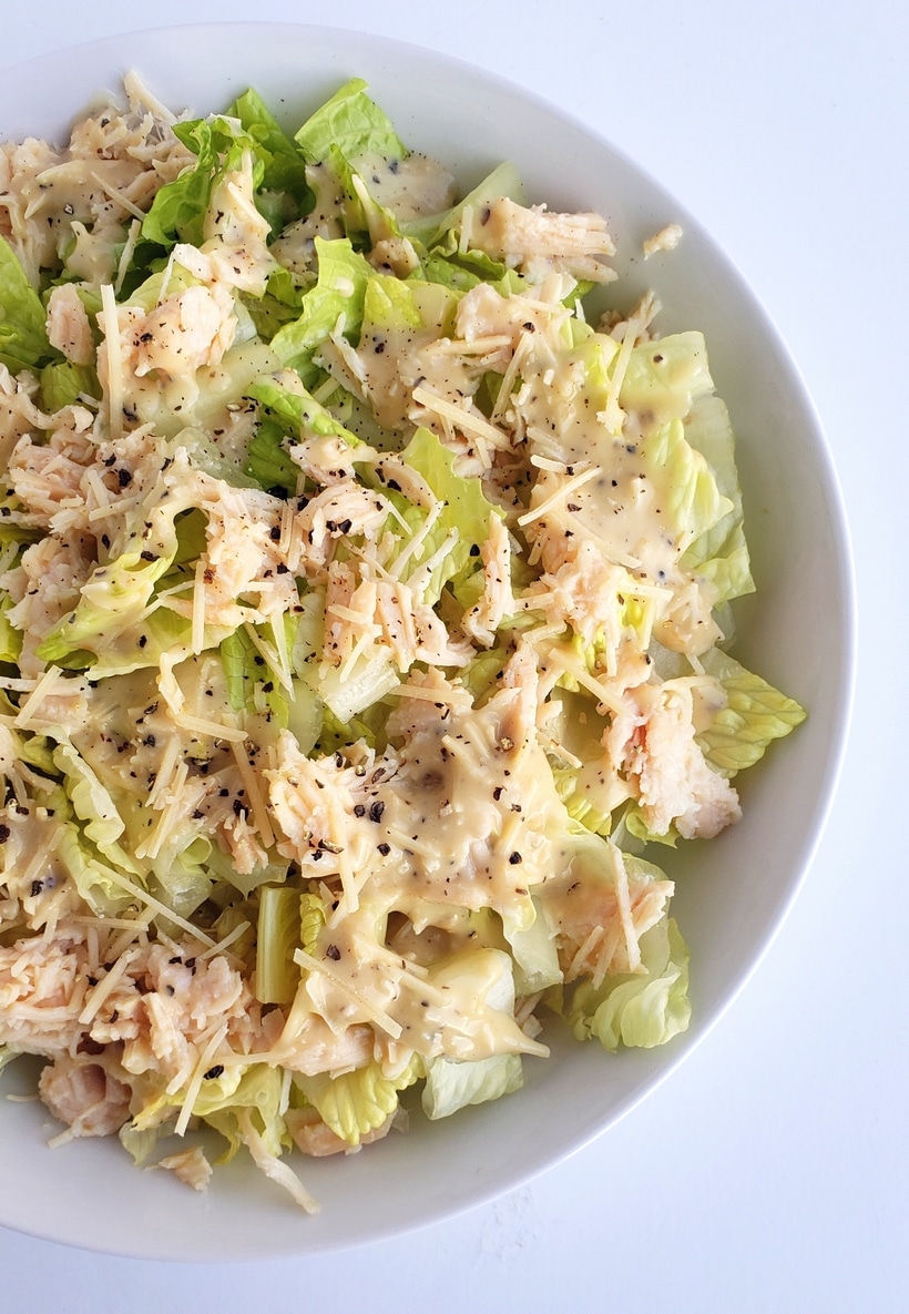 canned chicken Caesar salad. 