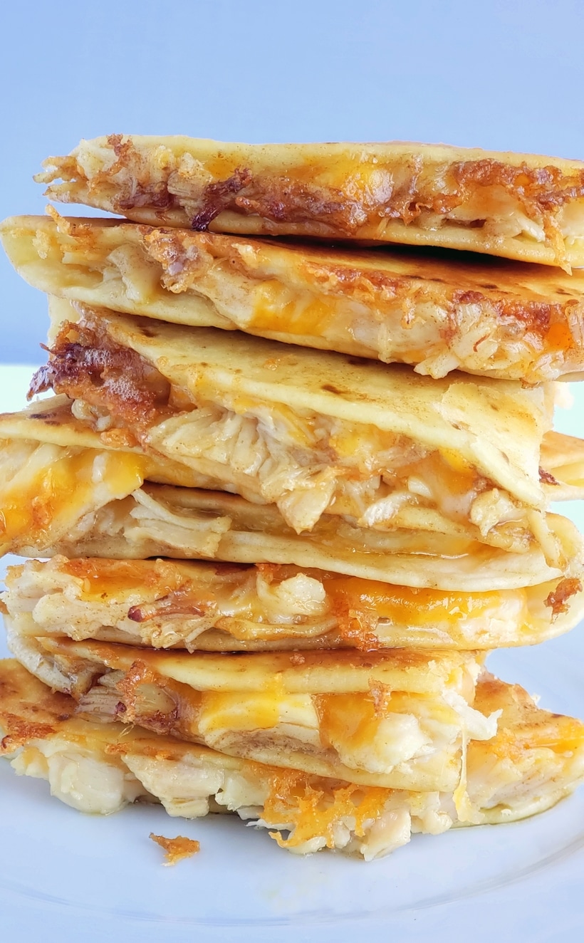 A stack of chicken quesadillas
