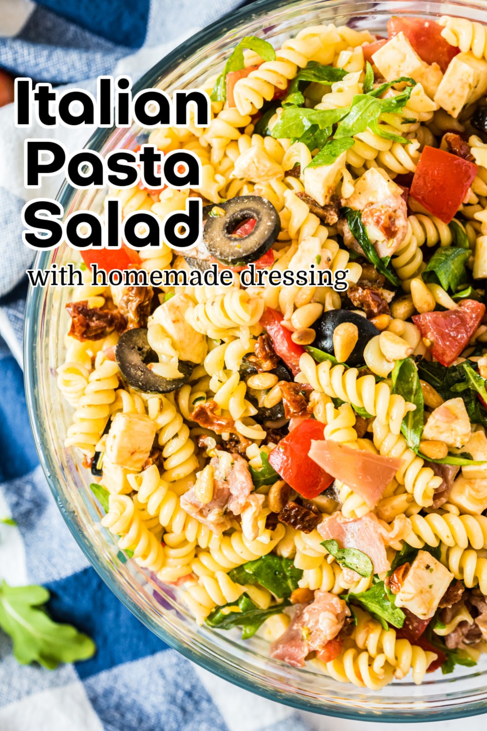 Italian Pasta Salad is the go-to for a cold pasta dish that hits the spot. Made with homemade Italian dressing, prosciutto, and sun-dried tomatoes, it's colorful, satisfying, and hearty enough to be a meal on its own. via @cmpollak1