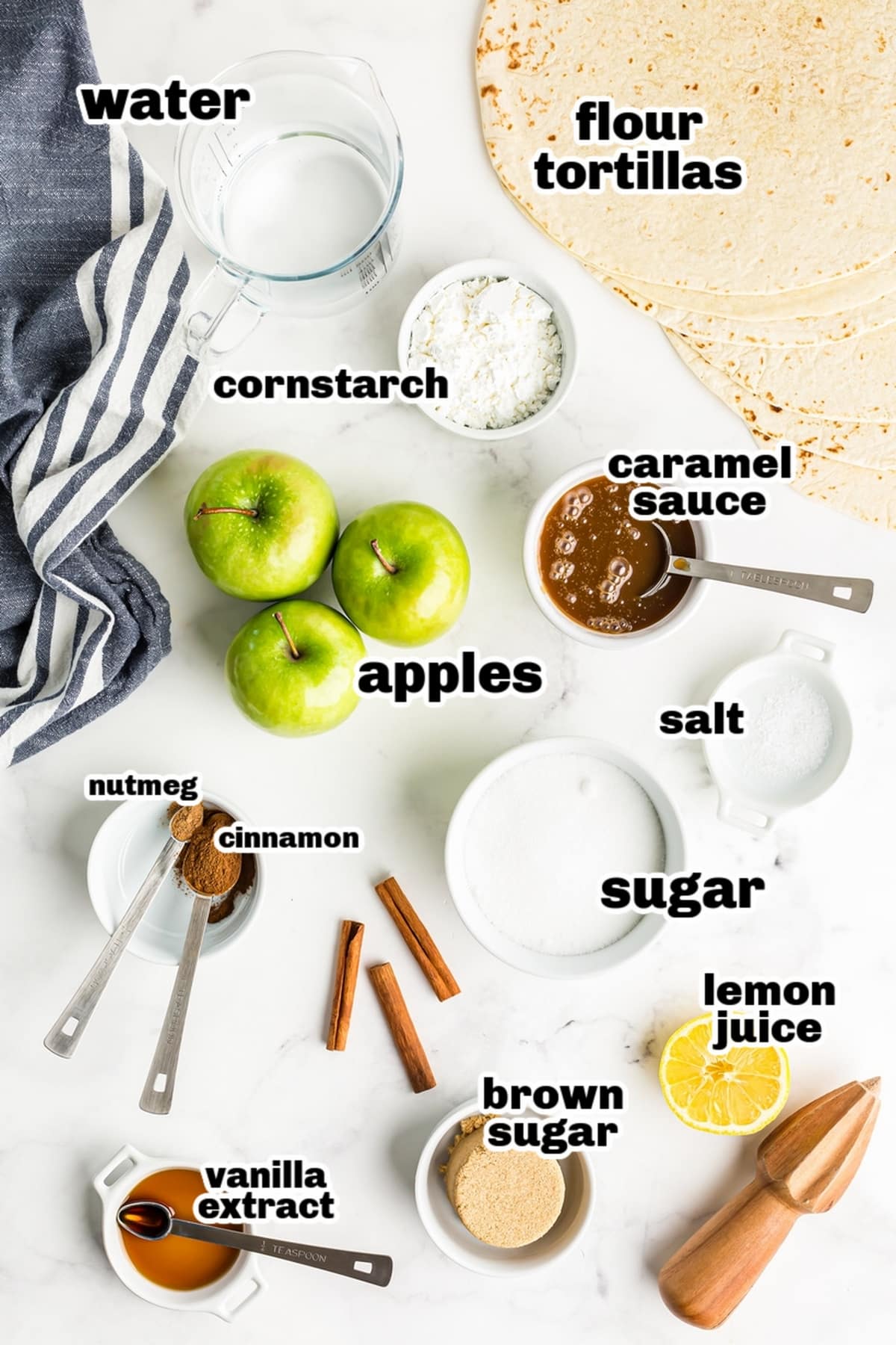 These Air Fryer Apple Pie Chimichangas are an easy, no-fuss way to enjoy apple pie—think of them as apple pie’s fun, crispy cousin, all without the hassle of frying! ingredients