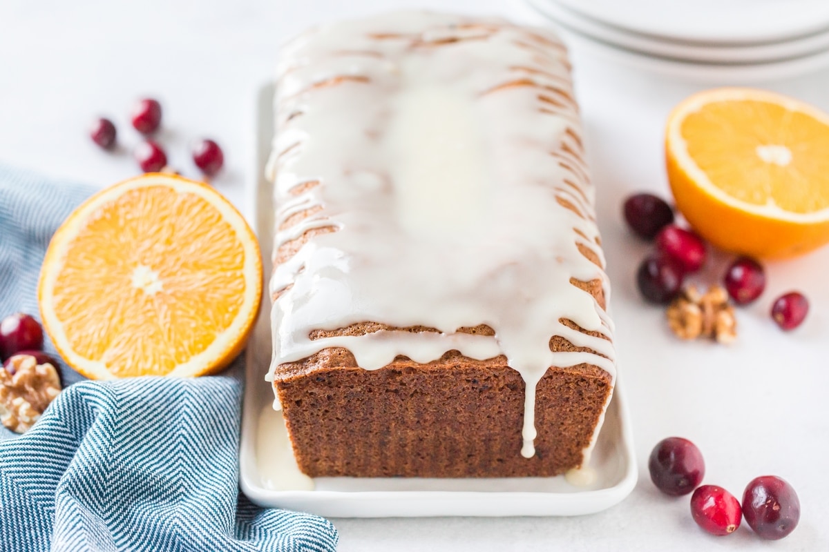 Orange Glazed Cranberry Bread for baking. orange glazed dried cranberry bread