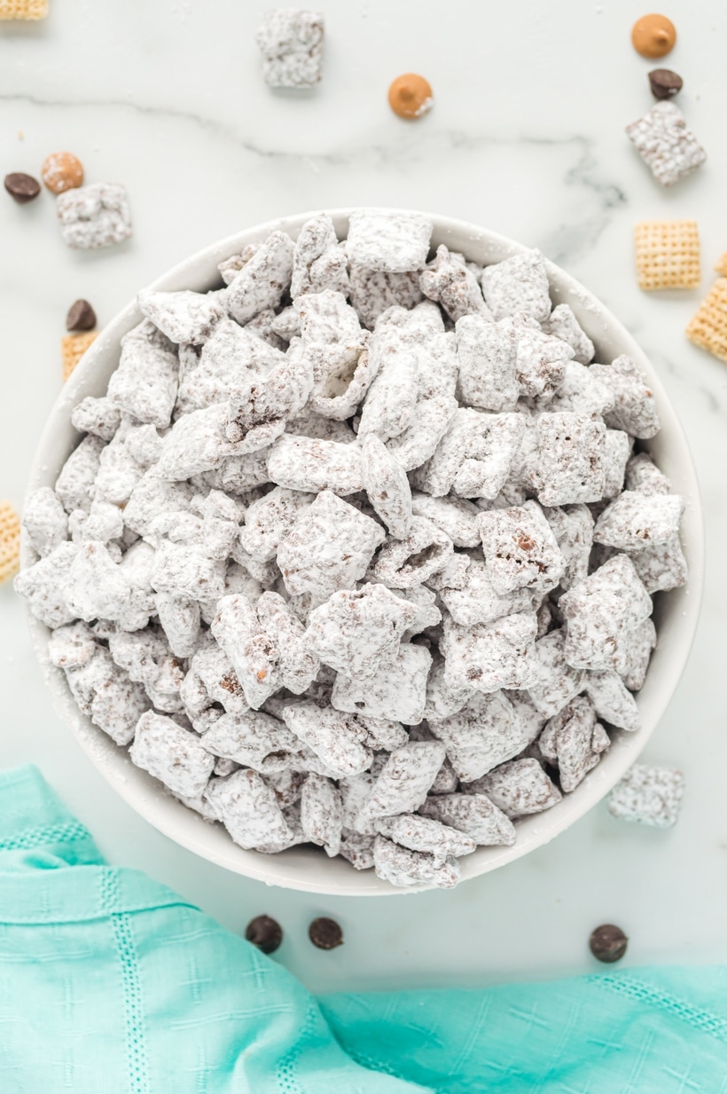 puppy chow in a bowl