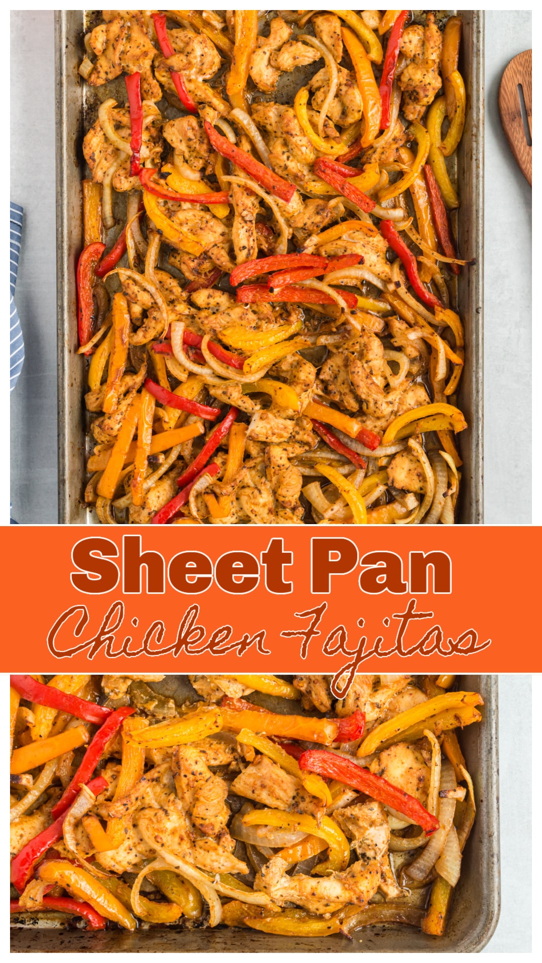 These sheet pan chicken fajitas are the ultimate lazy, easy recipe for a quick dinner that still feels like you're eating well. Juicy chicken breast or thighs roast with fajita seasoning, peppers, and onions for a flavorful sheet pan meal that’s both healthy and packed with flavor. Just toss everything on a pan, bake, and enjoy an effortless, delicious meal. Perfect for a quick meal on busy nights. via @cmpollak1