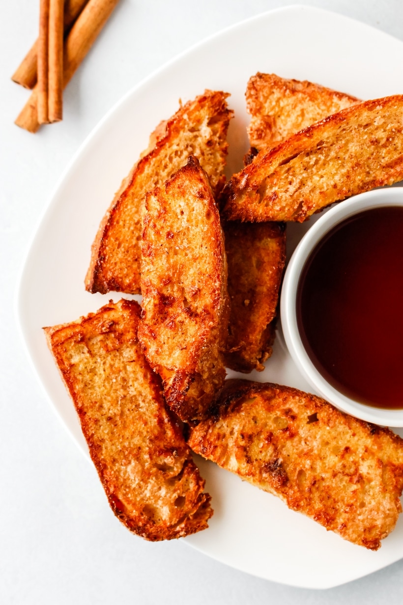 Air Fryer French Toast with maple syrup air fried french toast
