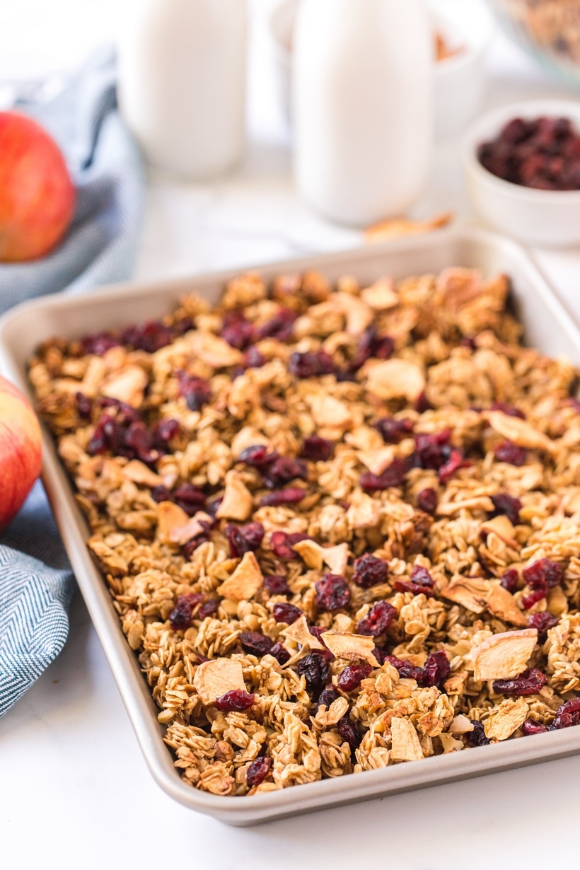 applesauce in granola with apples and cinnamon