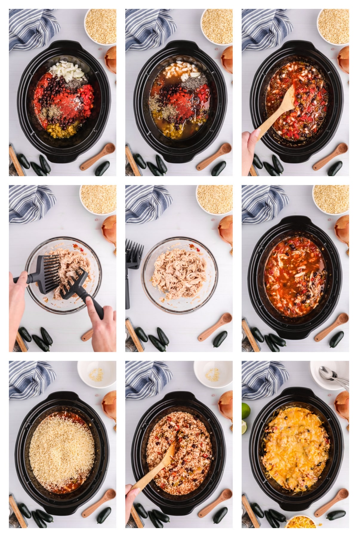 Slow Cooker Chicken Burrito Bowls - ten minutes of prep work rewards you later with a delicious and hearty dinner. Just dish yourself a bowl and garnish to your liking. how to make it brrito bowls in the crockpot with instant rice