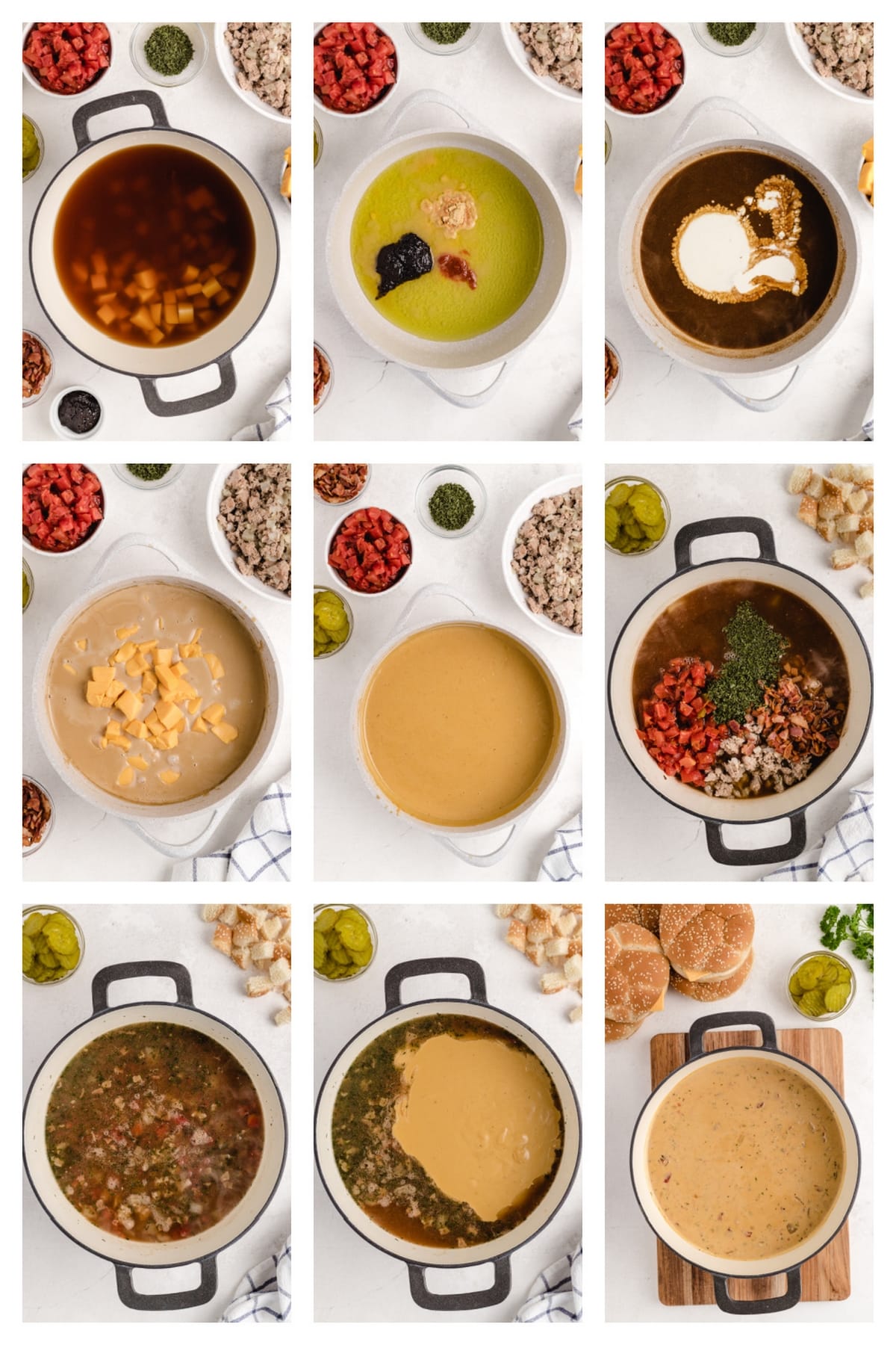process shots of making the soup