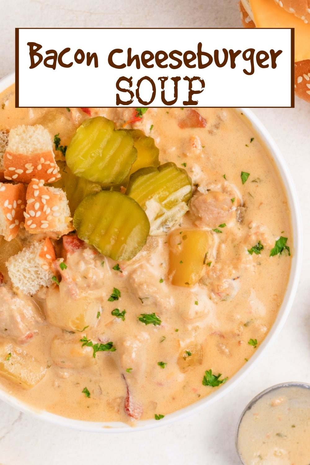 Indulge in this rich and hearty Bacon Cheeseburger Soup, loaded with creamy cheese, crispy bacon, and tender ground beef. Perfect for a quick dinner or meal prep, this easy soup recipe is a comforting twist on a classic cheeseburger. It’s the ultimate comfort food, packed with flavor and made in one pot. Whether you're craving a hearty soup on a chilly evening or looking to impress with a crowd-pleasing dish, this bacon cheeseburger soup is sure to satisfy. via @cmpollak1
