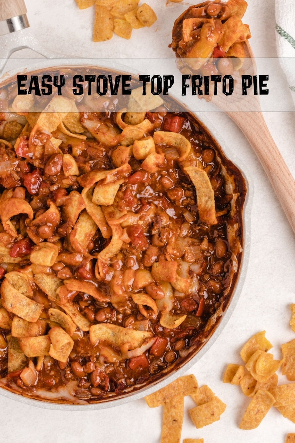 When I need a quick and easy meal (think fifteen minutes), I love making this super simple Frito pie right on the stove top. I use canned chili, unless I have a batch of leftover homemade chili available. It's the best and kids love it too. via @cmpollak1