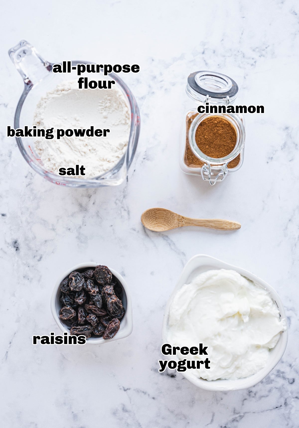 ingredients for the bagels on a counter top