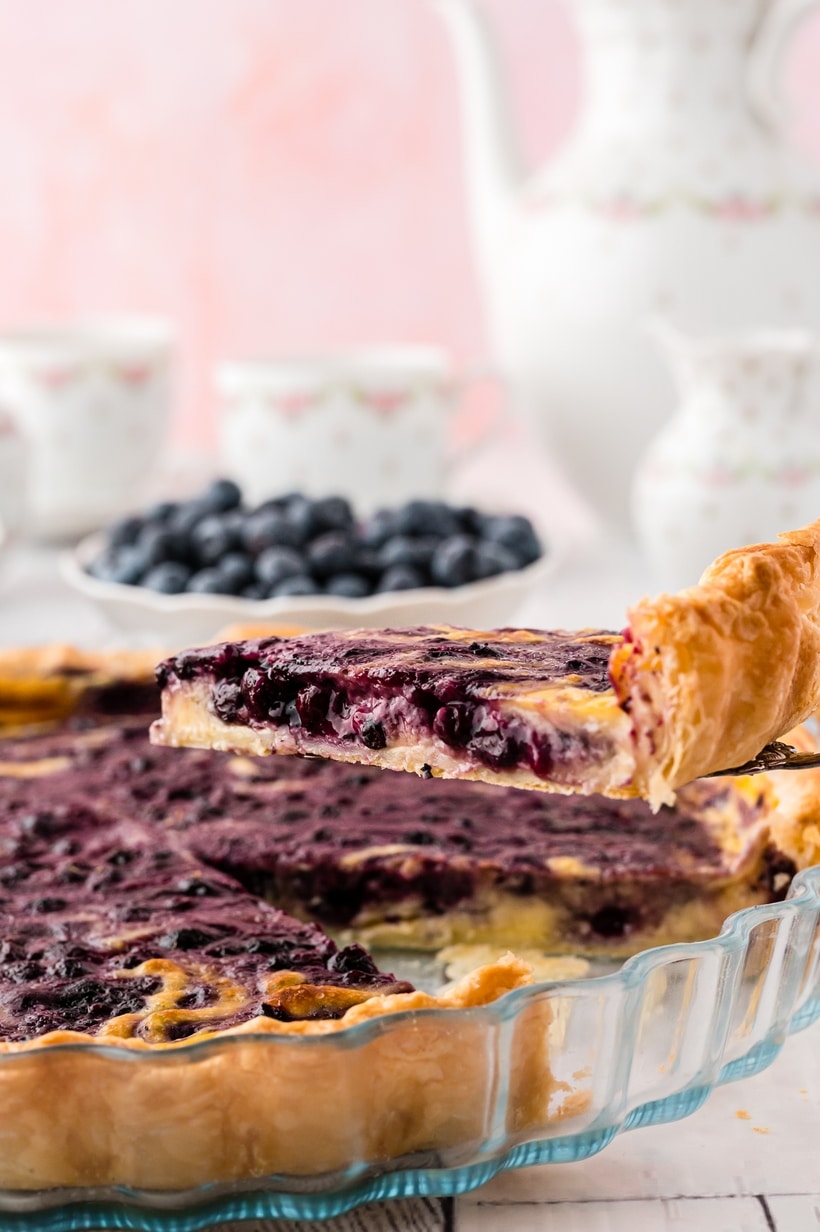 slice of blueberry tart