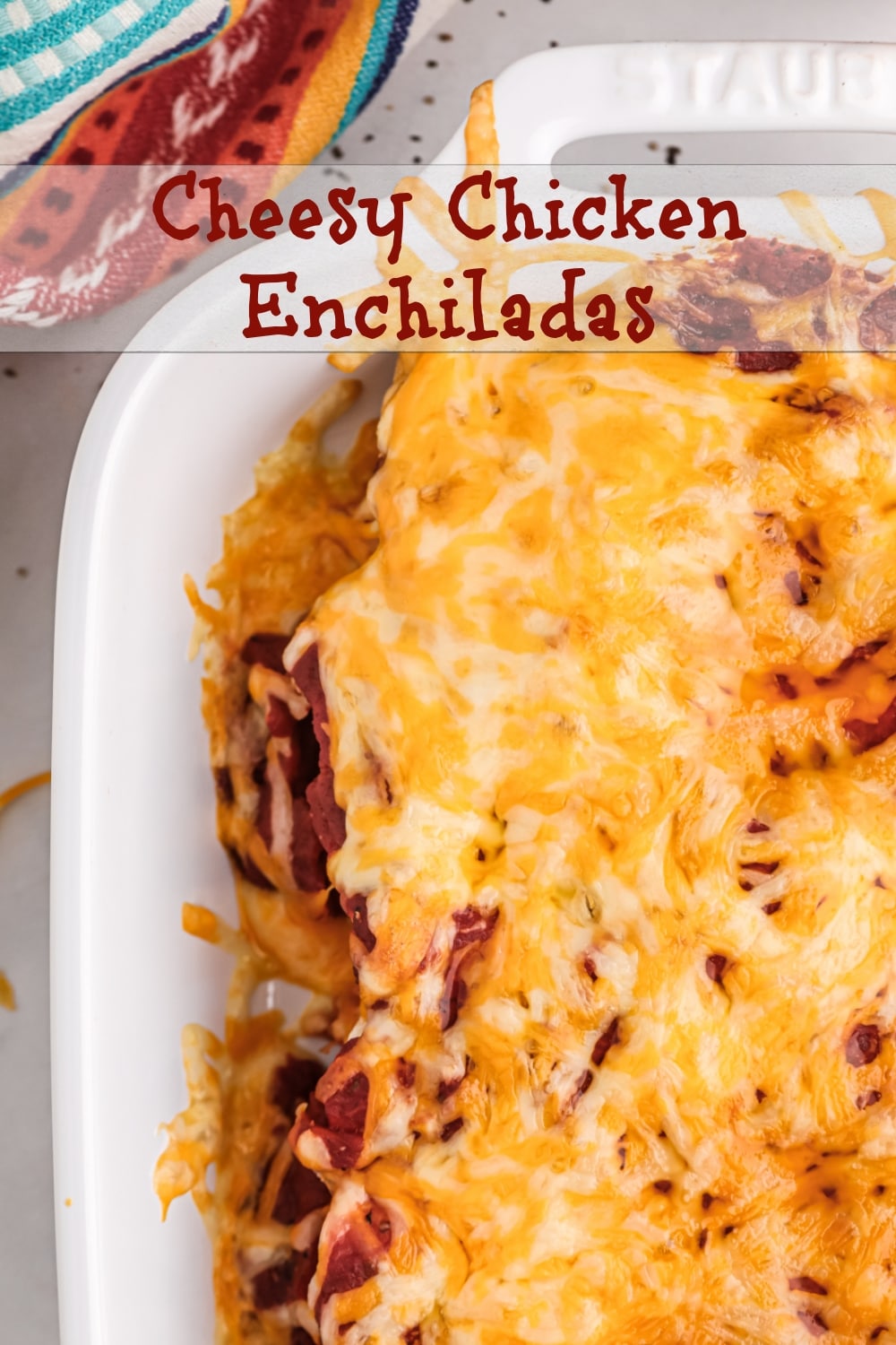 The best Chicken Enchiladas - delicious and easy to put together! These can be made with my favorite homemade enchilada sauce and homemade corn tortillas if you choose. via @cmpollak1