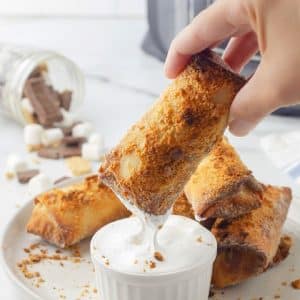 air fryer s'mores egg rolls