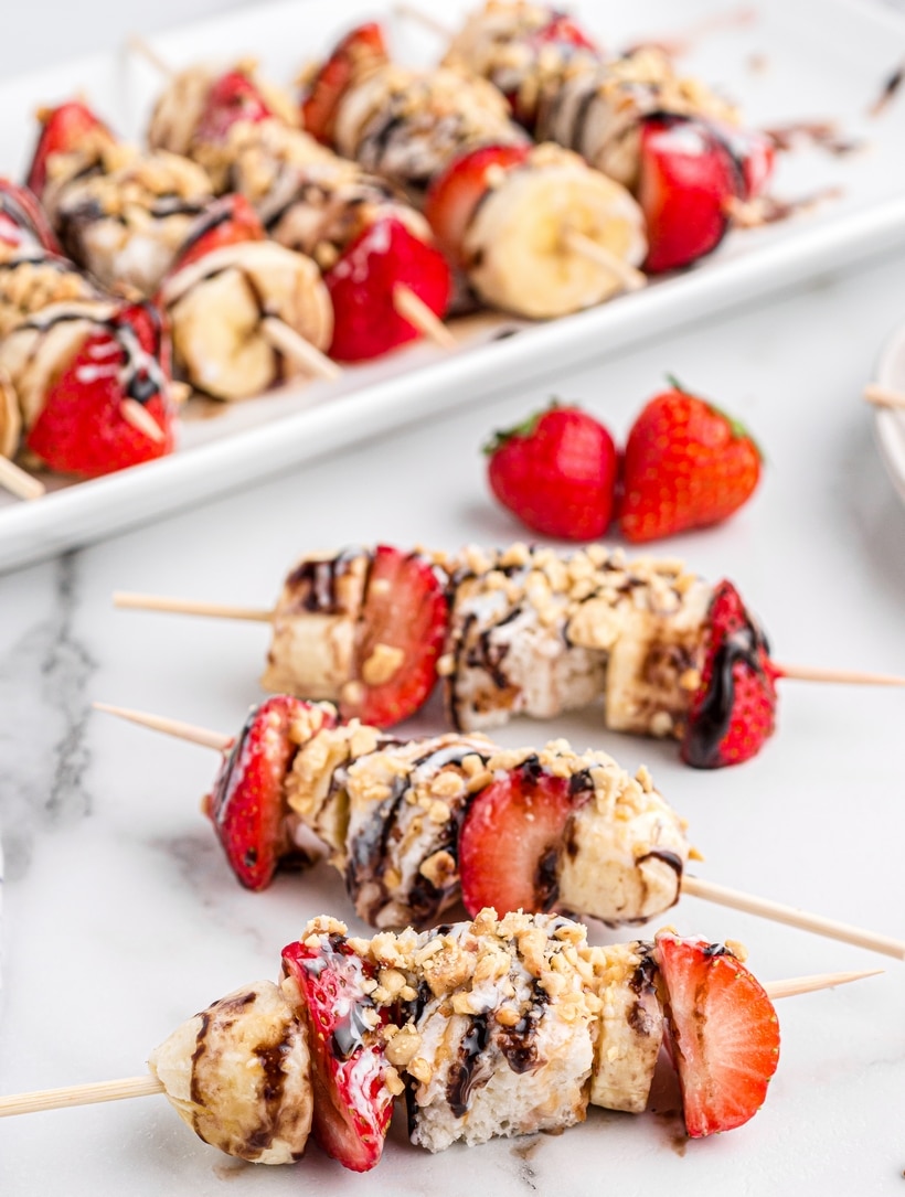 A fun spin on a classic, these Banana Split Kabobs are going to raise the sweet vibe at all your summer gatherings. classic banana split