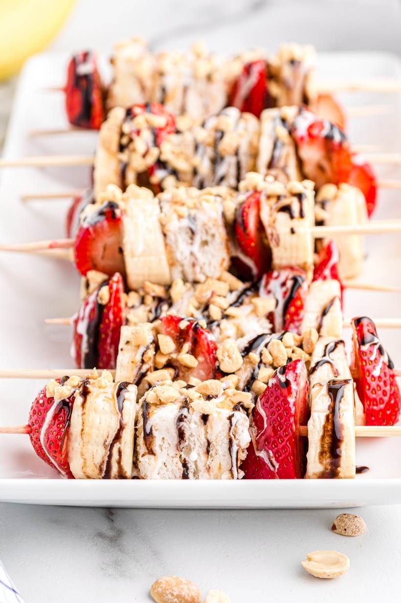 A fun spin on a classic, these Banana Split Kabobs are going to raise the sweet vibe at all your summer gatherings. banana split kebabs