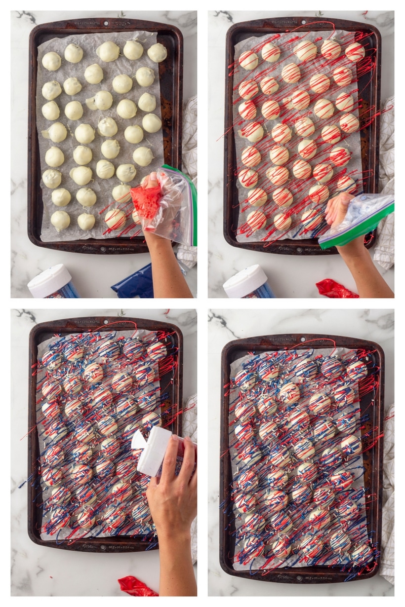 Patriotic Oreo Balls - they're a fine line between cookie and candy, but festive all the same. red white and blue oreos