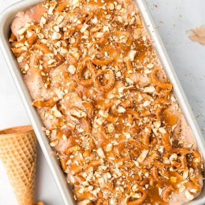 Chocolate Caramel Pretzel Ice Cream (no churn)