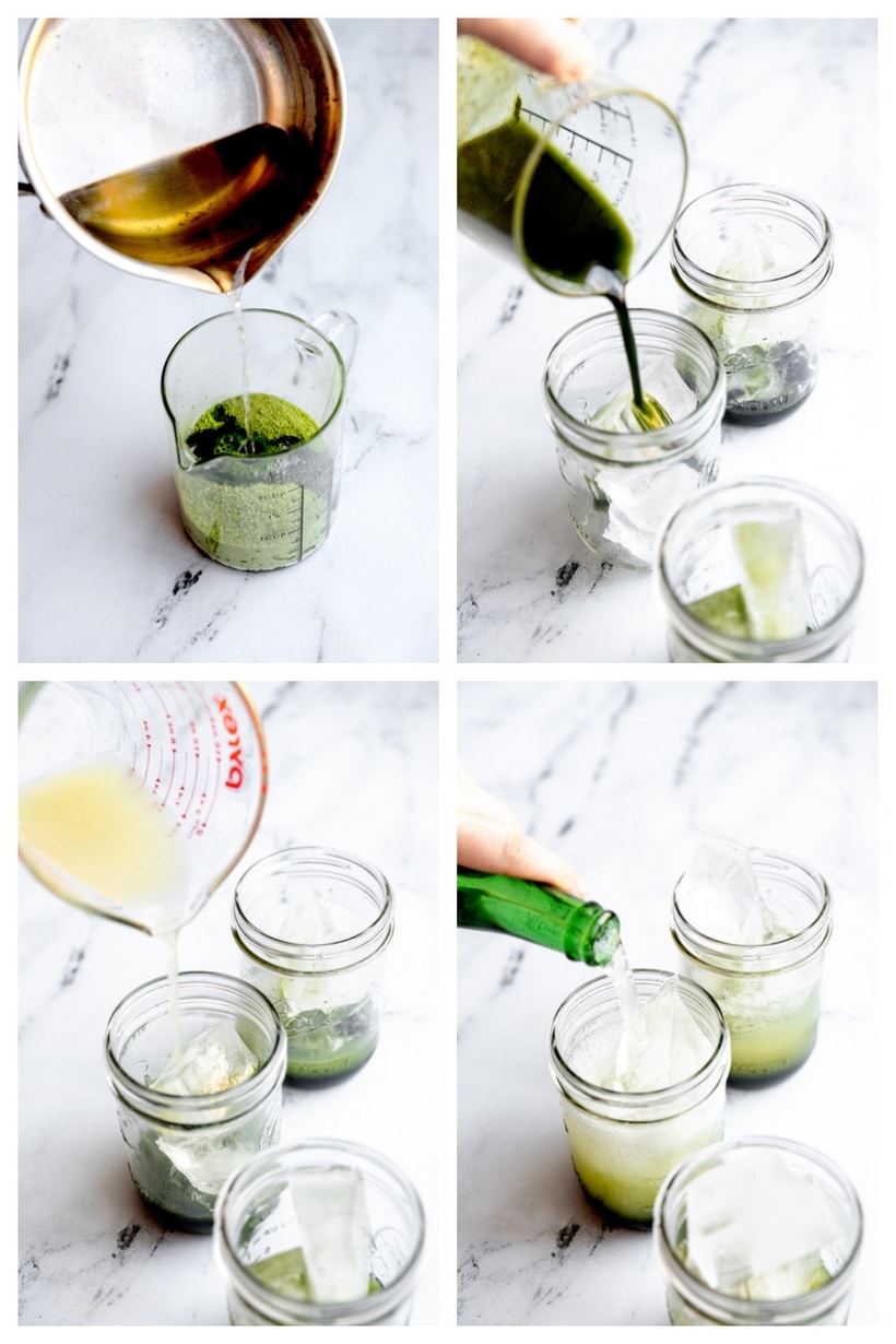 making lemonade with matcha